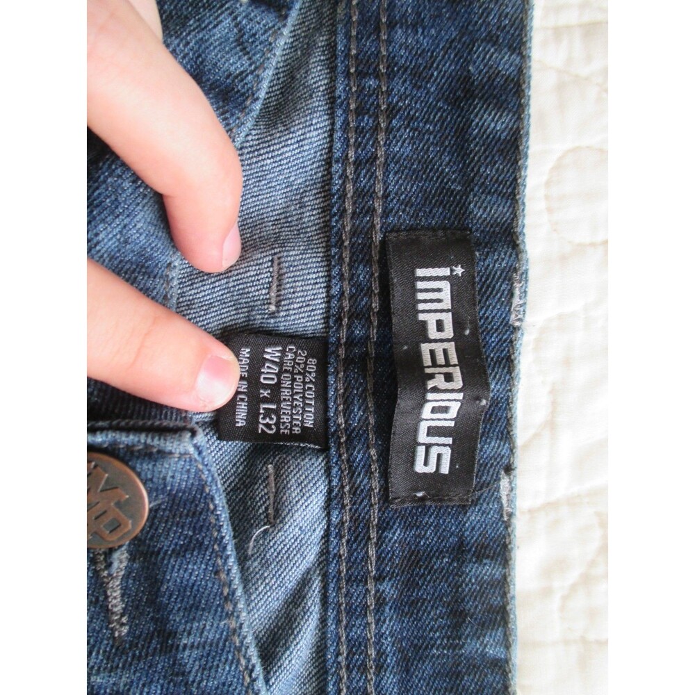 imperious Delf Jeans Mens Vintage 40x31 Baggy Wide Leg Y2k City Map - Picture 6 of 7